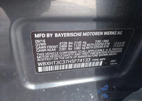 2017 BMW X1 xDrive28I from USA, damaged, VIN WBXHT3C37H5F74133
